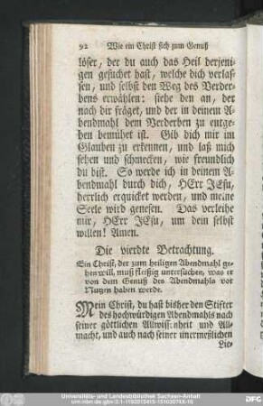 Die vierdte Betrachtung.