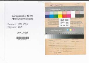 Entnazifizierung Josef Ley , geb. 02.08.1897 (Schmied)