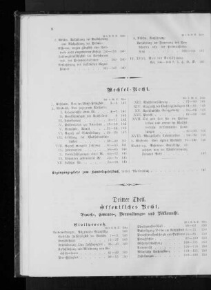 Dritter Theil. Öffentliches Recht, Proceß-, Concurs-, Verwaltungs- und Völkerrecht.