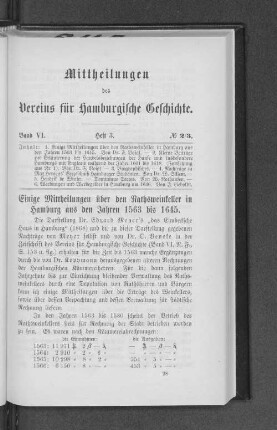 Einige Mittheilungen über den Rathsweinkeller in Hamburg aus den Jahren 1563 bis 1645.