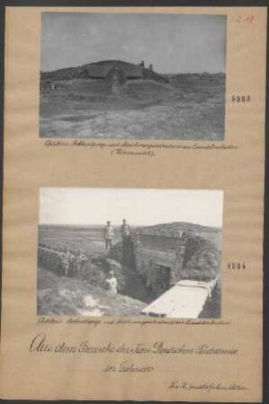 Artillerie-Beobachtungs- und Maschinengewehrstand aus Eisenbetonbalken. (Stirnansicht)