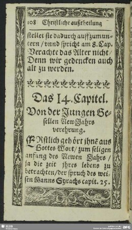 Das 14. Capitel. Von der Jungen Gesellen New Jahrs verehrung
