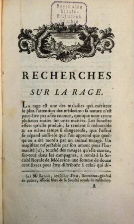 Recherches sur la rage