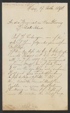 Brief an B. Schott's Söhne : 17.10.1890