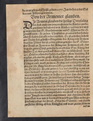 Von der Armenier glauben.