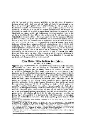 Das Universitätsstudium der Lehrer