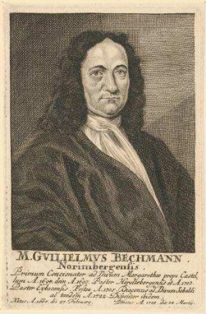 M. Guilielmus Bechmann aus Nürnberg;. geb. 27.02.1665; gest. 24.03.1724