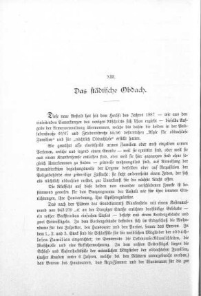 XIII. Das städtische Obdach