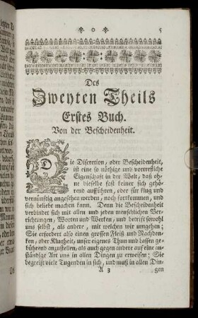 Des Zweyten Theils Erstes Buch.
