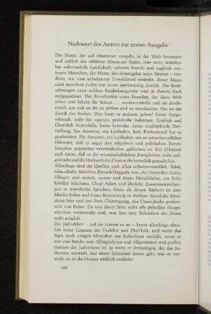 Nachwort des Autors zur ersten Ausgabe