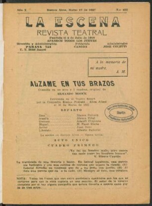 Álzame en tus brazos : comedia en un acto y 3 cuadros