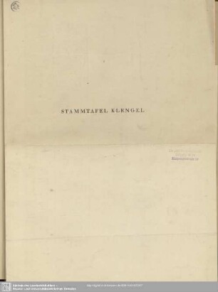 Stammtafel Klengel