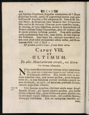 434-445, Caput VIII et Ultimum.
