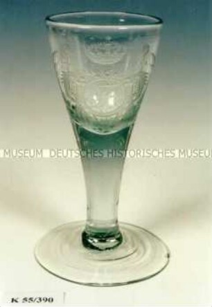 Kelchglas mit Monogramm FA und polnischer Krone