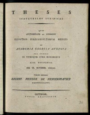 Theses Inaugurales Iuridicae