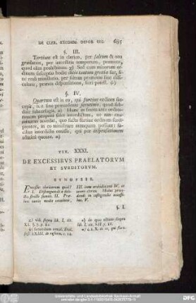 Tit. XXXI. De Excessibus Praelatorum Et Subditorum.