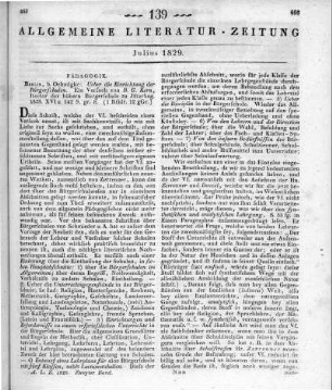 Kern, B. G.: Über die Einrichtung der Bürgerschulen. Ein Versuch. Berlin: Oehmigke 1828