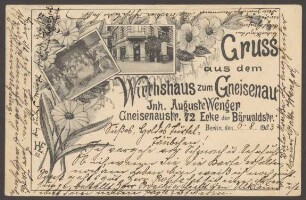 Ansichtskarte "Wirtshaus zum Gneisenau", Gneisenaustraße 72