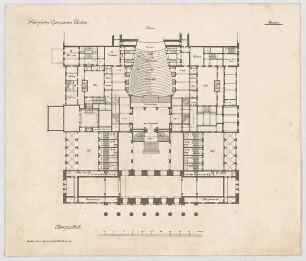 Thiersch, Friedrich von; Berlin, Königsplatz; Konzerthaus und Oper - Oberparkett (Grundriss)