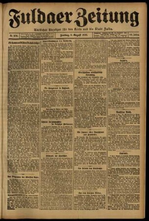 Ausgabe vom Freitag, den 05. August 1921.