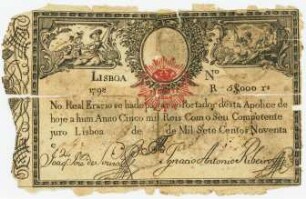 Geldschein, 5.000 Reis, 1826