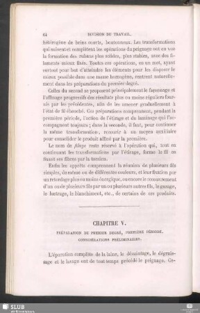 Chapitre V. Préparation du premier degré, première période. Considérations préliminaires
