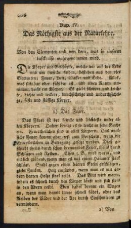 Kap. IV. Das Nöthigste aus der Naturlehre