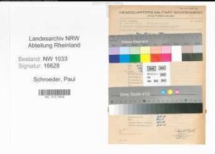 Entnazifizierung Paul Schroeder , geb. ()