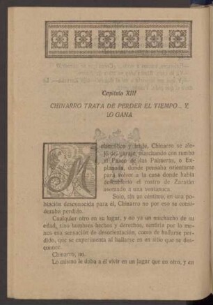 Capítulo XIII - Chinarro trata de perder el tiempo... y lo gana