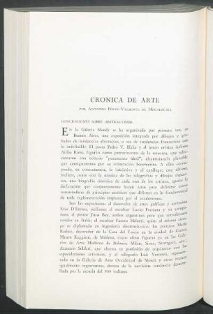 Crónica de arte