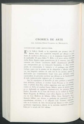 Crónica de arte
