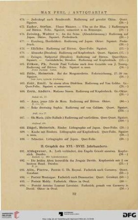 Graphik des XVI. - XVIII. Jahrhunderts (Nr. 691-918)