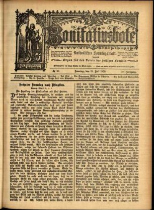 Erste Ausgabe vom Sonntag, den 15. Juli 1900.