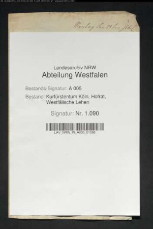 Schriftstück aus dem Rechtsstreit Freiherr zu Boeselager zu Höllinghofen gegen von Franckenstein wegen des Burgsitzes zu Medebach und derZehnten zu Hallenberg und Medelon