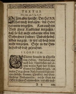 Textus; Exordium; De Priore Loco; De Posteriore Loco.