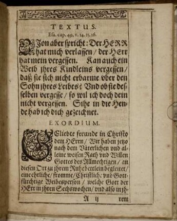 Textus; Exordium; De Priore Loco; De Posteriore Loco.