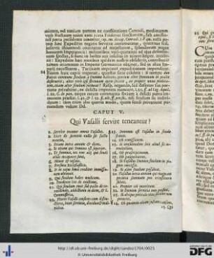 Caput V. Qui Vasalli servire teneantur?