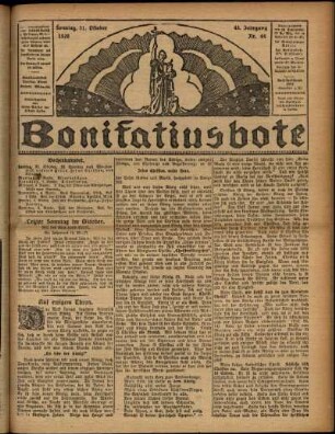 Erste Ausgabe vom Sonntag, den 31. Oktober 1926.
