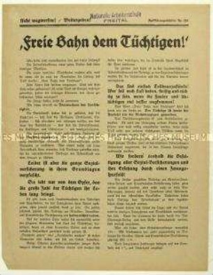 Flugblatt mit Forderung nach einer Reform des deutschen Versicherungssystems