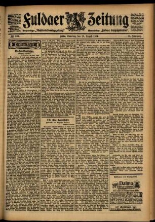 Dritte Ausgabe vom Samstag, den 20. August 1904.