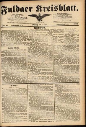 Ausgabe vom Montag, den 13. Juli 1903.