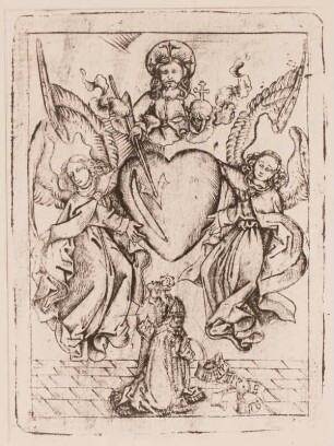 Herz Jesu, von zwei Engeln gehalten