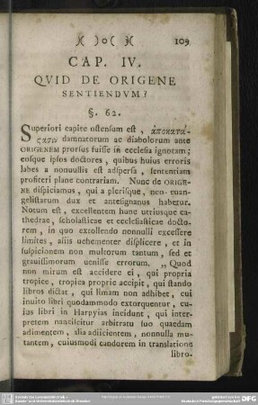 Cap. IV. Quid De Origene Sentiendum?