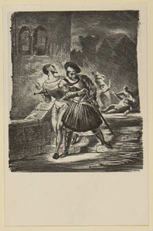 Mephisto und Faust fliehen nach dem Duell