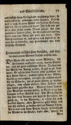 Fortunatus erfüllet seine Gelübde ...