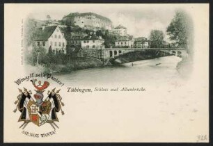 322, Tübingen, Schloss und Alleenbrücke. Wingolf sei's Panier!