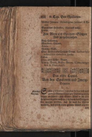 Das elfte Capitel. Von den Spalieren und Zwerg Bäumen