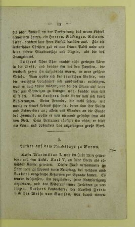 2. Luther auf dem Reichstage zu Worms
