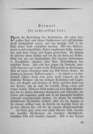 Beiwort für nachdenkliche Leser.