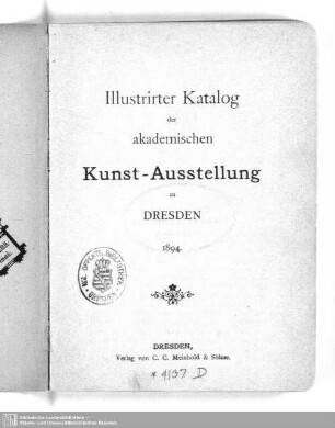 1894: Illustrirter Katalog der Akademischen Kunst-Ausstellung zu Dresden